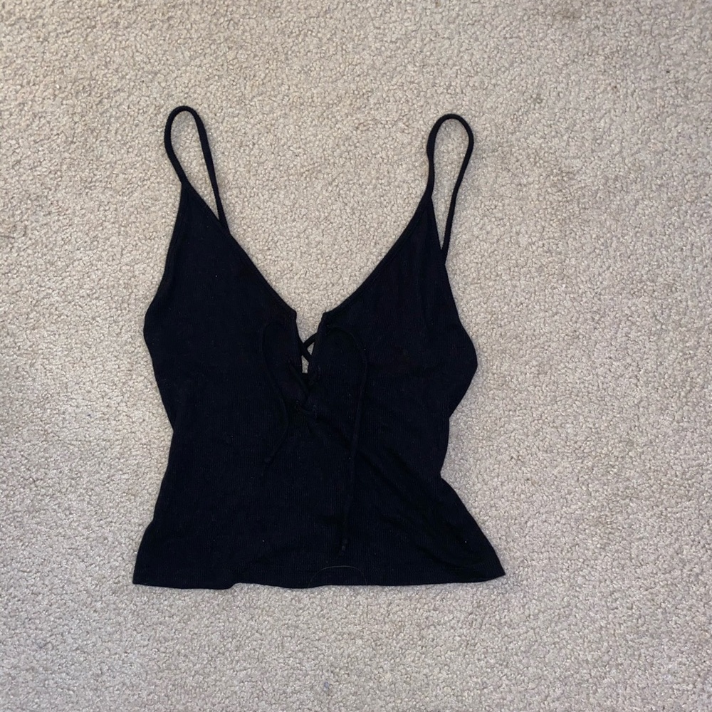 Brandy melville lace up crop top